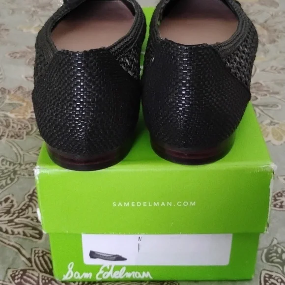 Sam Edelman Raffia  Black Mesh Ballet Flat - Picture 4 of 10
